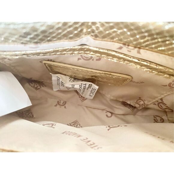 Steve Madden Woven Metallic Snake Clutch Bag NWOT